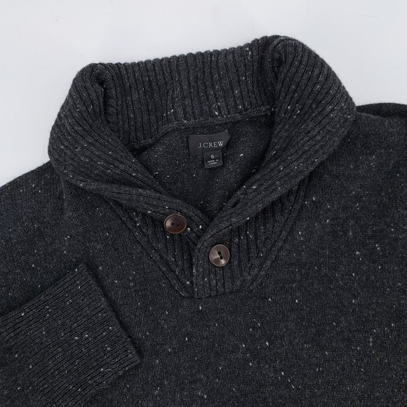J. Crew Other - J Crew Mens S Charcoal Speckled Merino Wool Blend Shawl Collar Sweater Heathered